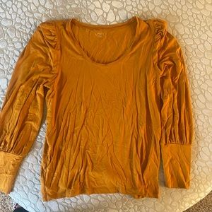 LOFT Women's Long Sleeve Top - Golden Yellow